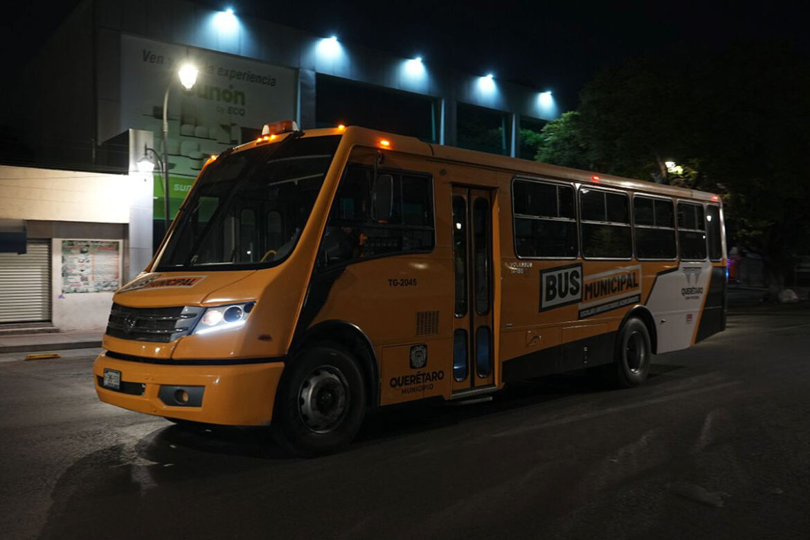 Municipio de Querétaro amplía servicio de transporte nocturno