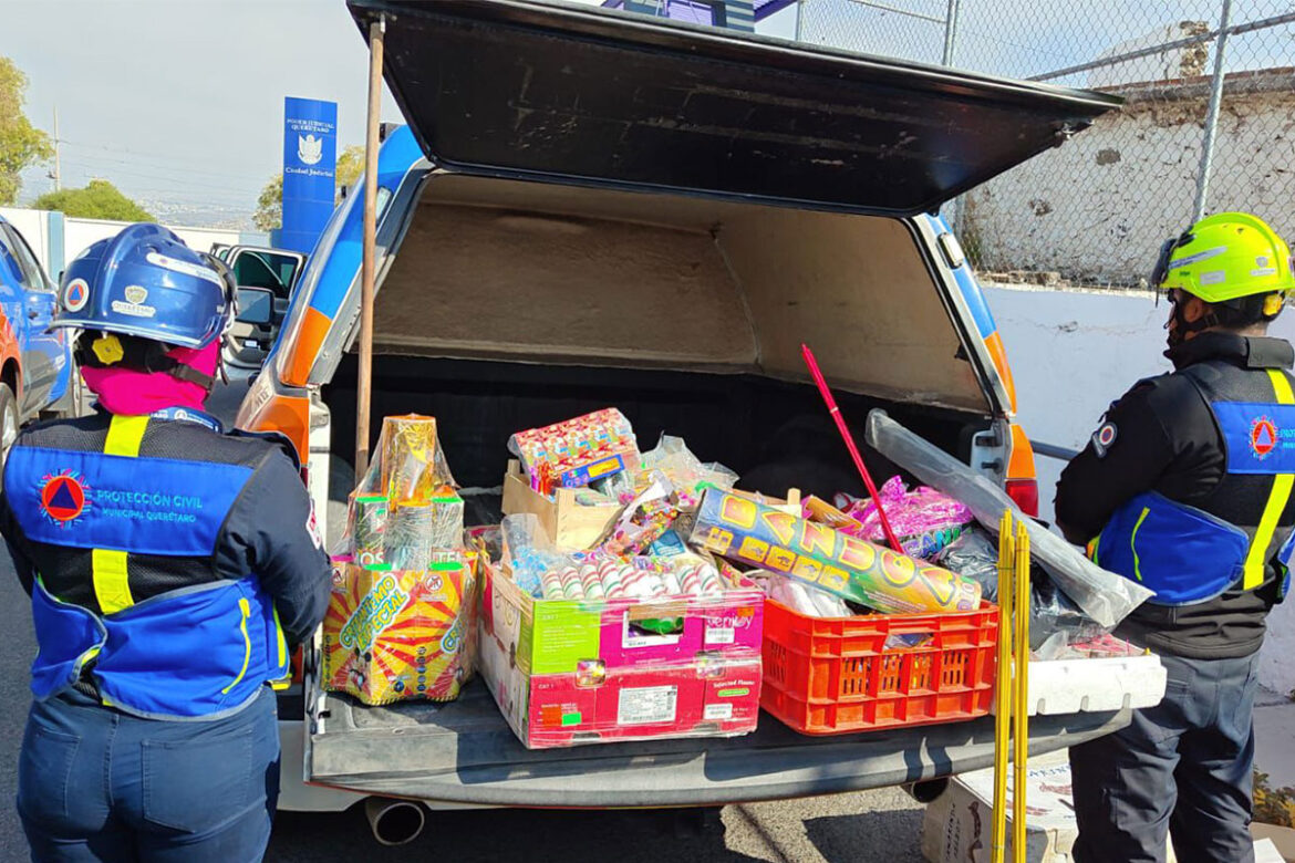 Realizan operativo contra pirotecnia ilegal en el Mercado de Abastos